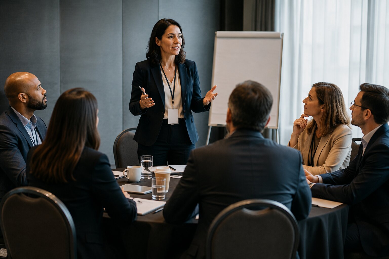 A facilitator leading a strategic planning session